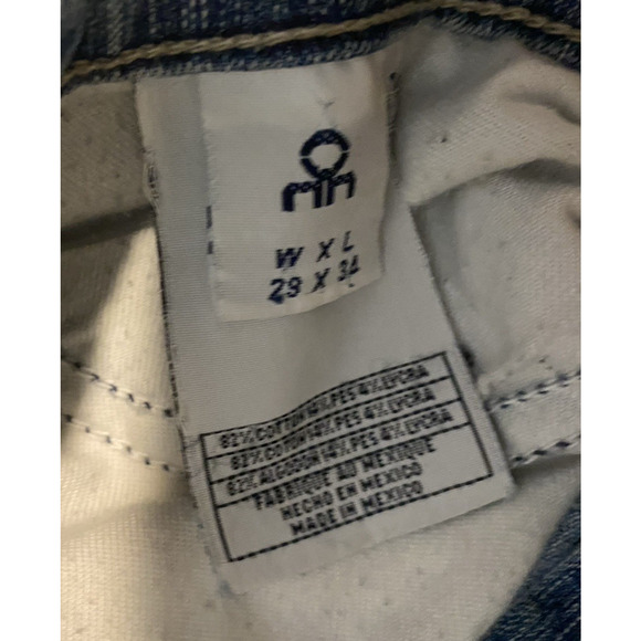 Moch-NY Jeans Womens 29x31 Light Acid Wash Raw Hem Button Up Cowgirl 90s Jeans - Picture 8 of 15